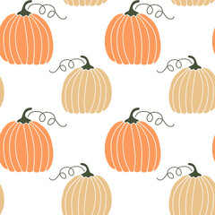 Seamless pattern of colorful pumpkins.