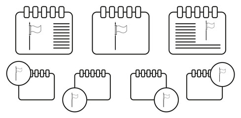 Directional billboard vector icon in calender set illustration for ui and ux, website or mobile application