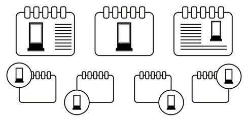 Billboard standing in a street vector icon in calender set illustration for ui and ux, website or mobile application