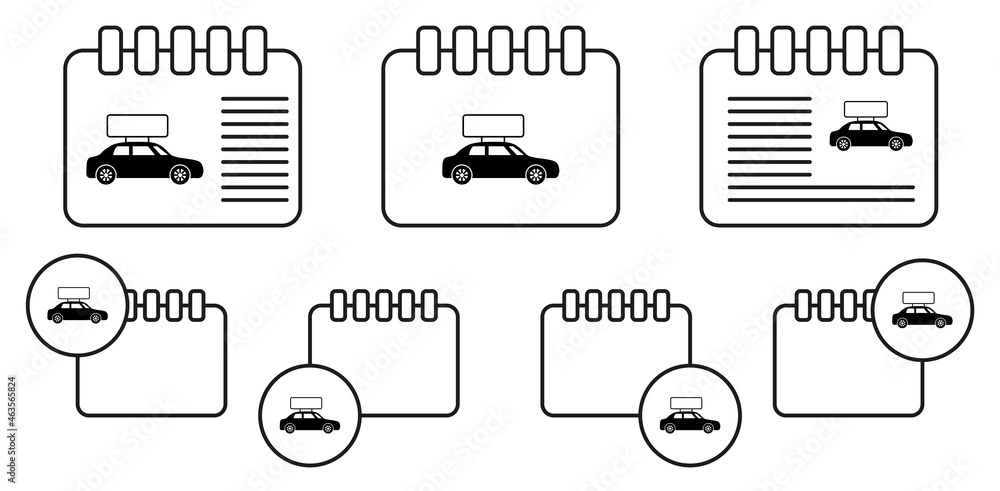 Aufkleber billboard on car vector icon in calender set illustration for ui and ux, website or mobile applicati