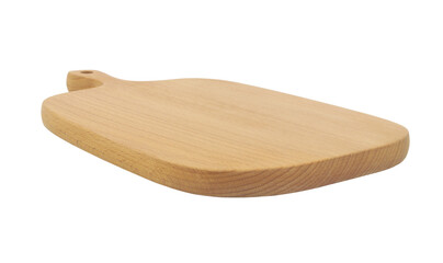 Wooden kitchen board isolated on white background