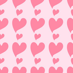 Seamless pattern with cute pink hearts. Good design for any project.