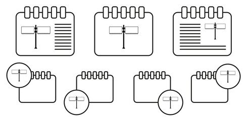 Billboards on the road vector icon in calender set illustration for ui and ux, website or mobile application