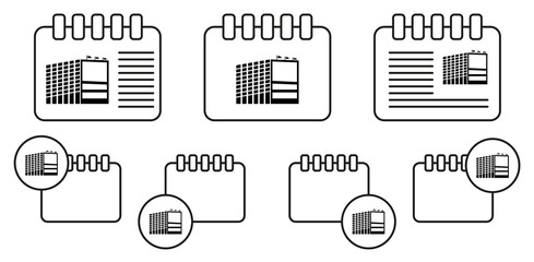 Billboard at office building. Vector icon in calender set illustration for ui and ux, website or mobile application
