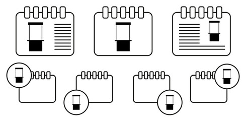 Glowing billboard vector icon in calender set illustration for ui and ux, website or mobile application