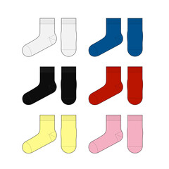 Socks template vector illustration set  ( front & side view)