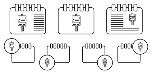 Blood bag vector icon in calender set illustration for ui and ux, website or mobile application