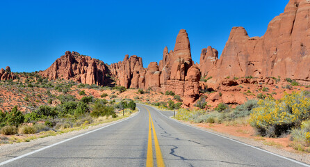 Road in Arches National Park. Utah