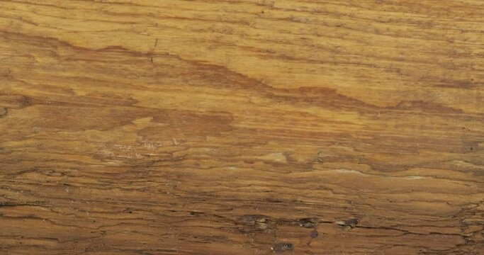 Rotation of an old wooden cracked board. The texture of the old wood plank. Wood background