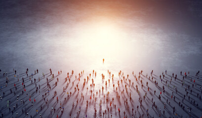Crowd of people, diverse community