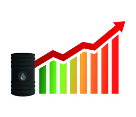 Oil barrel and financial crisis banner. World oil crisis. vector illustration isolated on white background