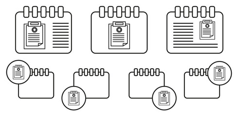 Medical result vector icon in calender set illustration for ui and ux, website or mobile application