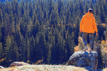 Man mountains meditation travel nature outdoor activities