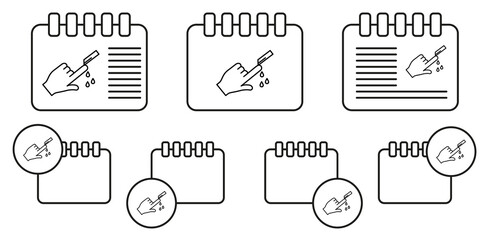 Phone vector icon in calender set illustration for ui and ux, website or mobile application