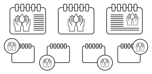 Blood donation vector icon in calender set illustration for ui and ux, website or mobile application