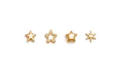 Inflated gold balloon font with star symbol set, top view © Alexandr Bognat