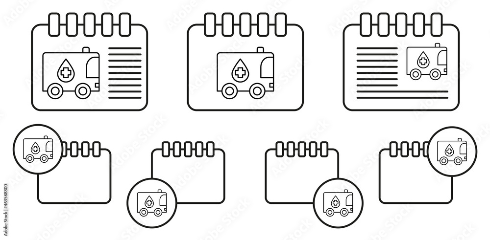 Poster laboratory on wheels vector icon in calender set illustration for ui and ux, website or mobile appli