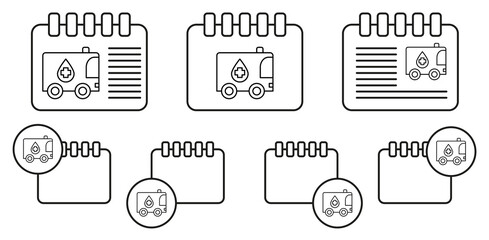 Laboratory on wheels vector icon in calender set illustration for ui and ux, website or mobile application