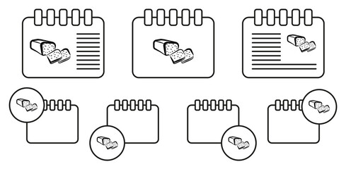 Whole grain, bread hand drawn vector icon in calender set illustration for ui and ux, website or mobile application