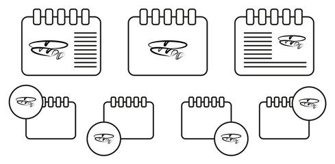 Baguettes, bread hand drawn vector icon in calender set illustration for ui and ux, website or mobile application