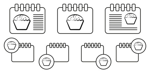 Enriched bun, bread hand drawn vector icon in calender set illustration for ui and ux, website or mobile application