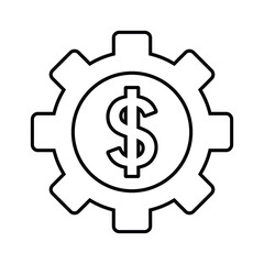 Making, money outline icon. Line art vector.