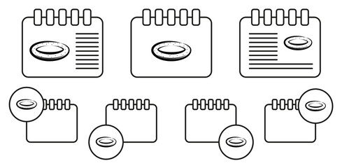 Bagel, bread hand drawn vector icon in calender set illustration for ui and ux, website or mobile application 