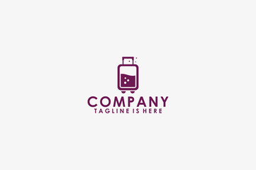 Suitcase Drink Logo Design Icon Template