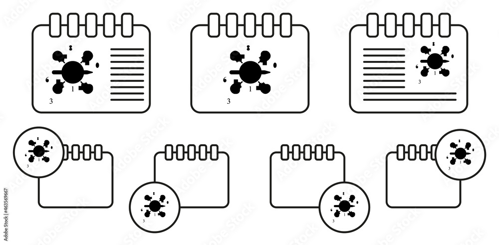 Poster connect network colored vector icon in calender set illustration for ui and ux, website or mobile ap