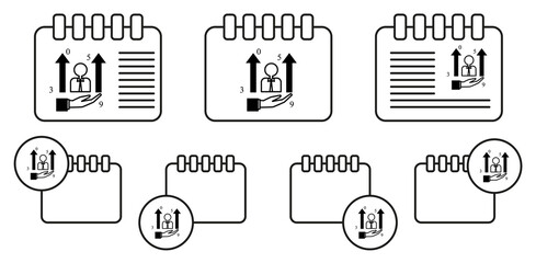 Learn employee colored vector icon in calender set illustration for ui and ux, website or mobile application