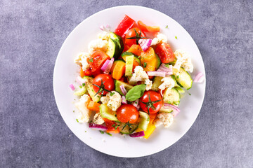 plate with mixed grilled vegetables