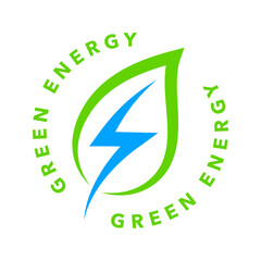 Green, Clean, Renewable Energy Vector Icon