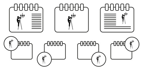 Man wiping vector icon in calender set illustration for ui and ux, website or mobile application