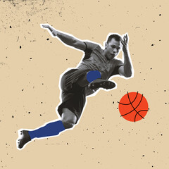Modern design, contemporary art collage. Inspiration, idea, trendy magazine style. Sport....