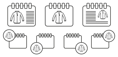 Clothes hoodie man vector icon in calender set illustration for ui and ux, website or mobile application