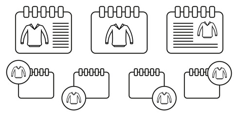 Sweater clothes man vector icon in calender set illustration for ui and ux, website or mobile application - obrazy, fototapety, plakaty