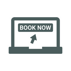 Online, reservation, booking icon. Gray vector graphics.