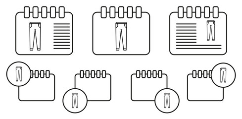 Jeans, fashion, clothes dress vector icon in calender set illustration for ui and ux, website or mobile application