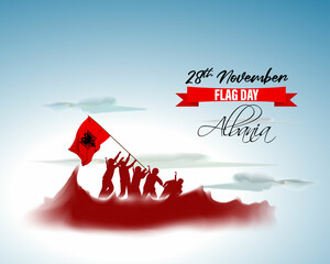 Vector illustration of happy Albania independence day