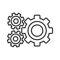 Operation, configuration, gear line icon. Outline vector.