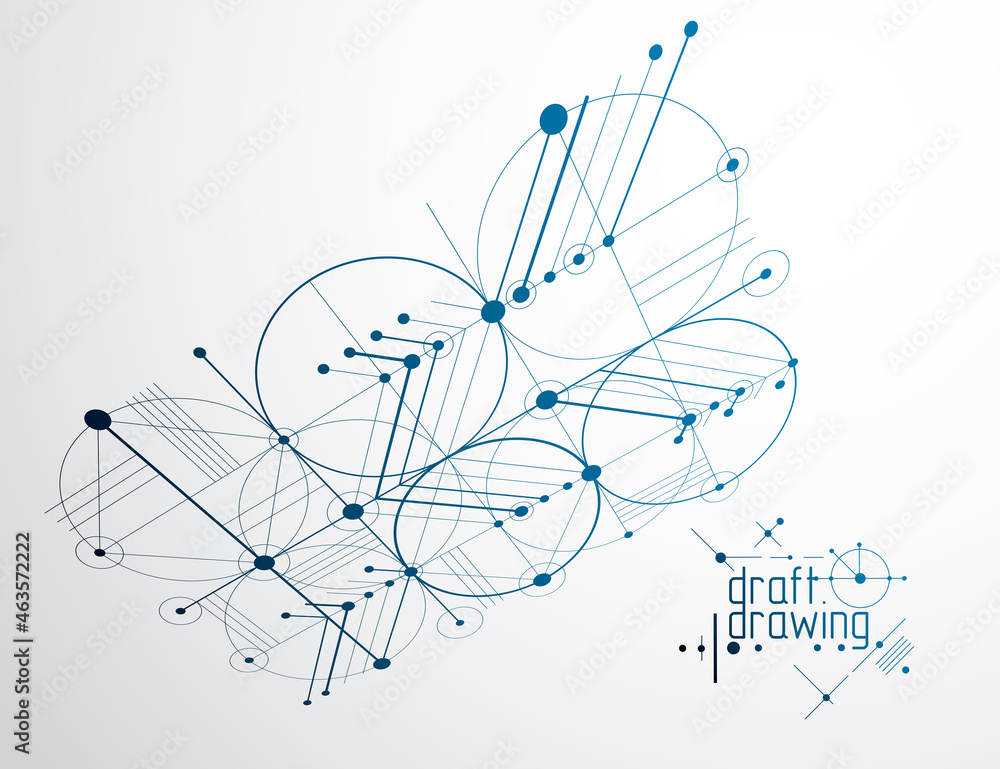 Poster technical plan, abstract engineering draft for use in graphic and web design. vector drawing of indu
