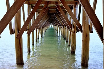 scenery under the bridge in the sea