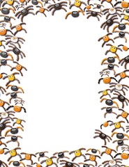 Halloween spider cookies on white background - 3D illustration