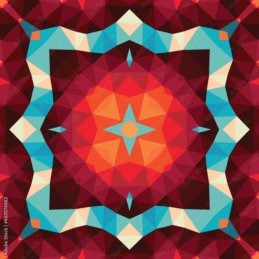 Poster abstract geometric background. seamless pattern design. mosaic decorative structure. vector illustra