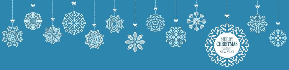 hanging snow stars banner for christmas greetings time