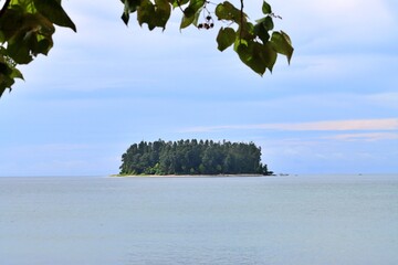 an small island in West Papua, Indonesia. showing panoramic view of clear sky
