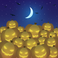 Happy Halloween with pumpkins
