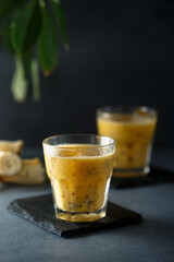 Healthy homemade passion fruit smoothie