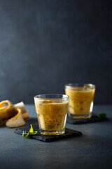 Healthy homemade passion fruit smoothie