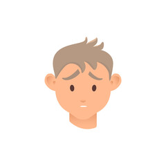 Cosmetic facial plastic ear surgery. Man before otoplasty surgical correction procedure. Pinnaplasty ear pinning reshaping design template. Medical vector illustration.